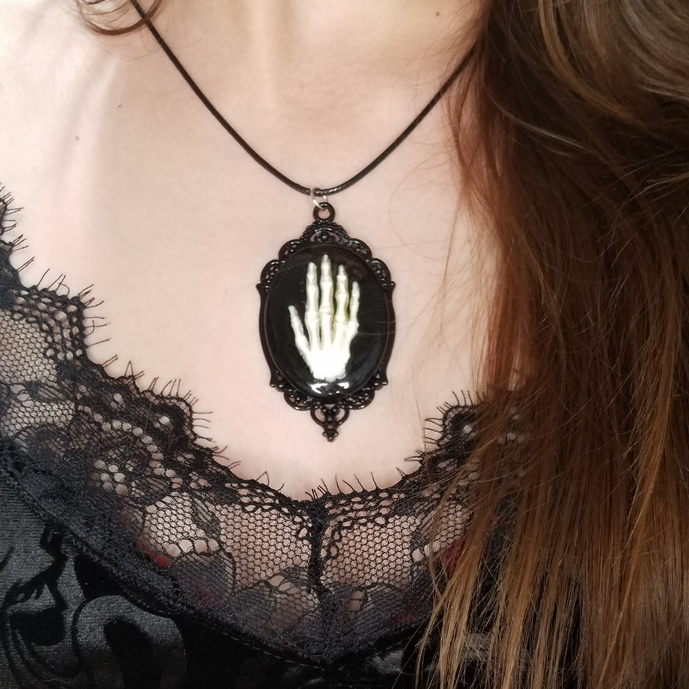 GLOW Skeleton Hand Necklace- Original